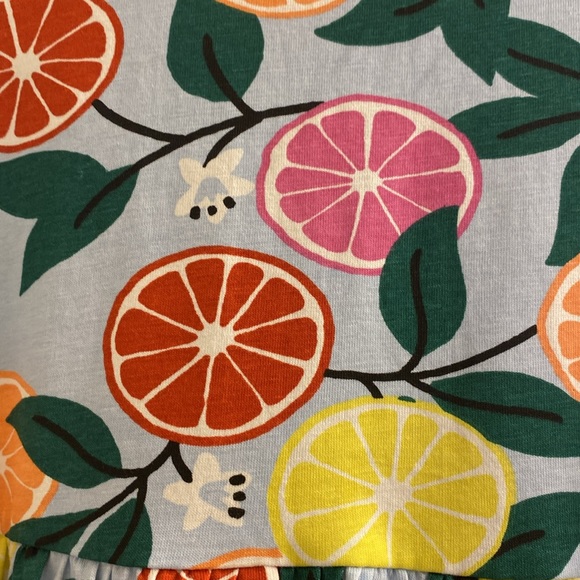 Hannah Anderson sleeveless citrus print blue tank dress with pockets sz 10 NEW - Picture 5 of 9